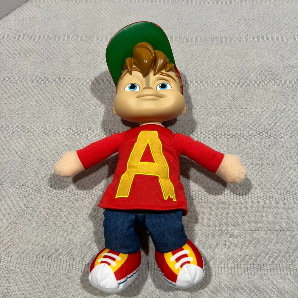 Alvin and the Chipmunks ALVIN Fisher Price Stuffed Toy Red Hoodie Hat 13" READ!